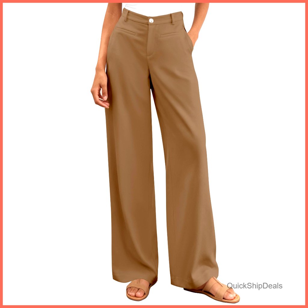 Women's Wide Leg Palazzo Pants High Waisted Business Casual Slacks
